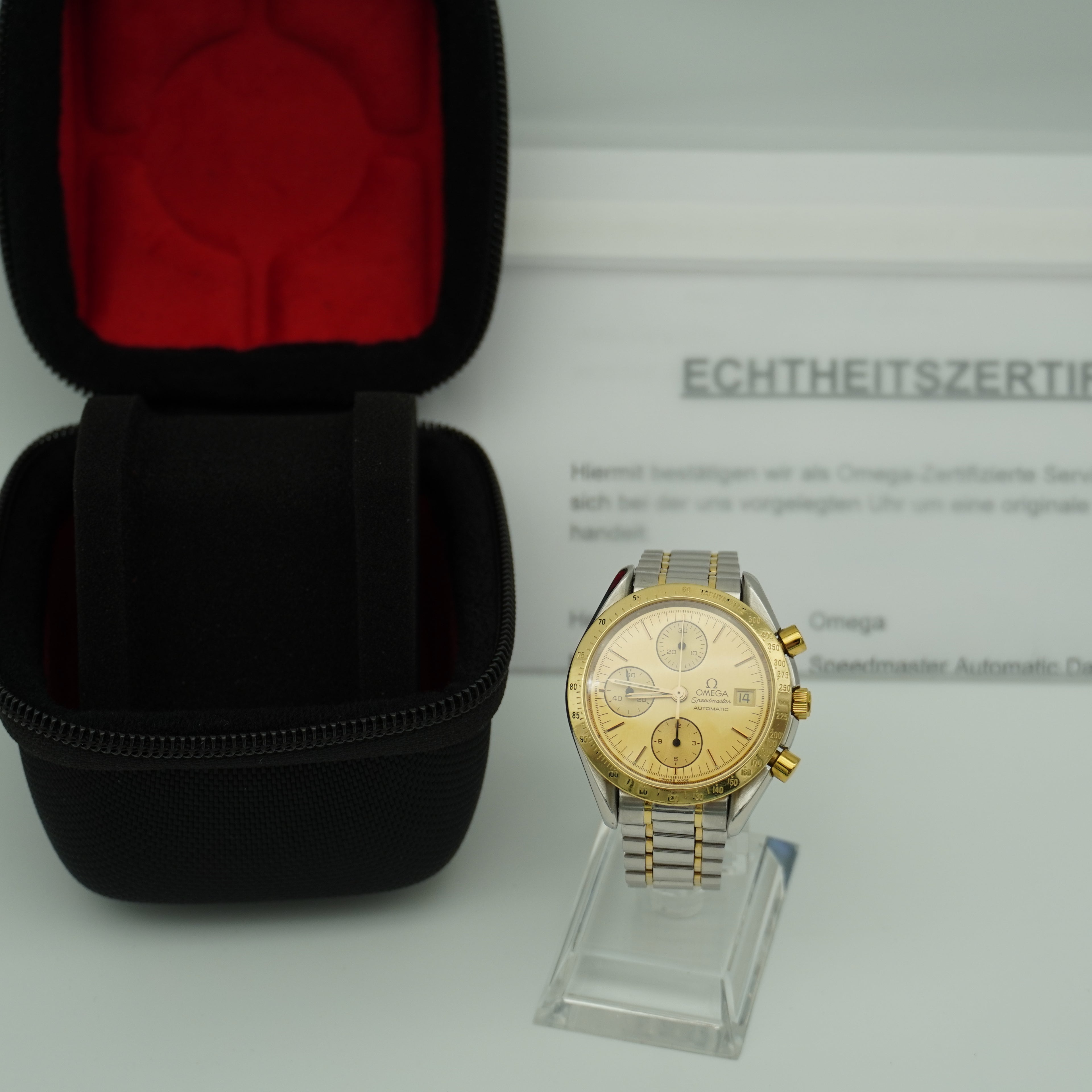 Omega Speedmaster Automatik Datum Stahl/Gold